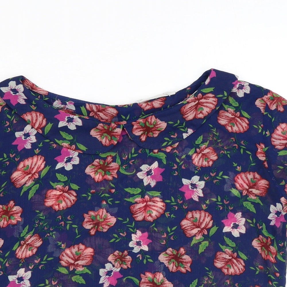Womens UK Size S Urban Outfitters Blue Cropped Blouse