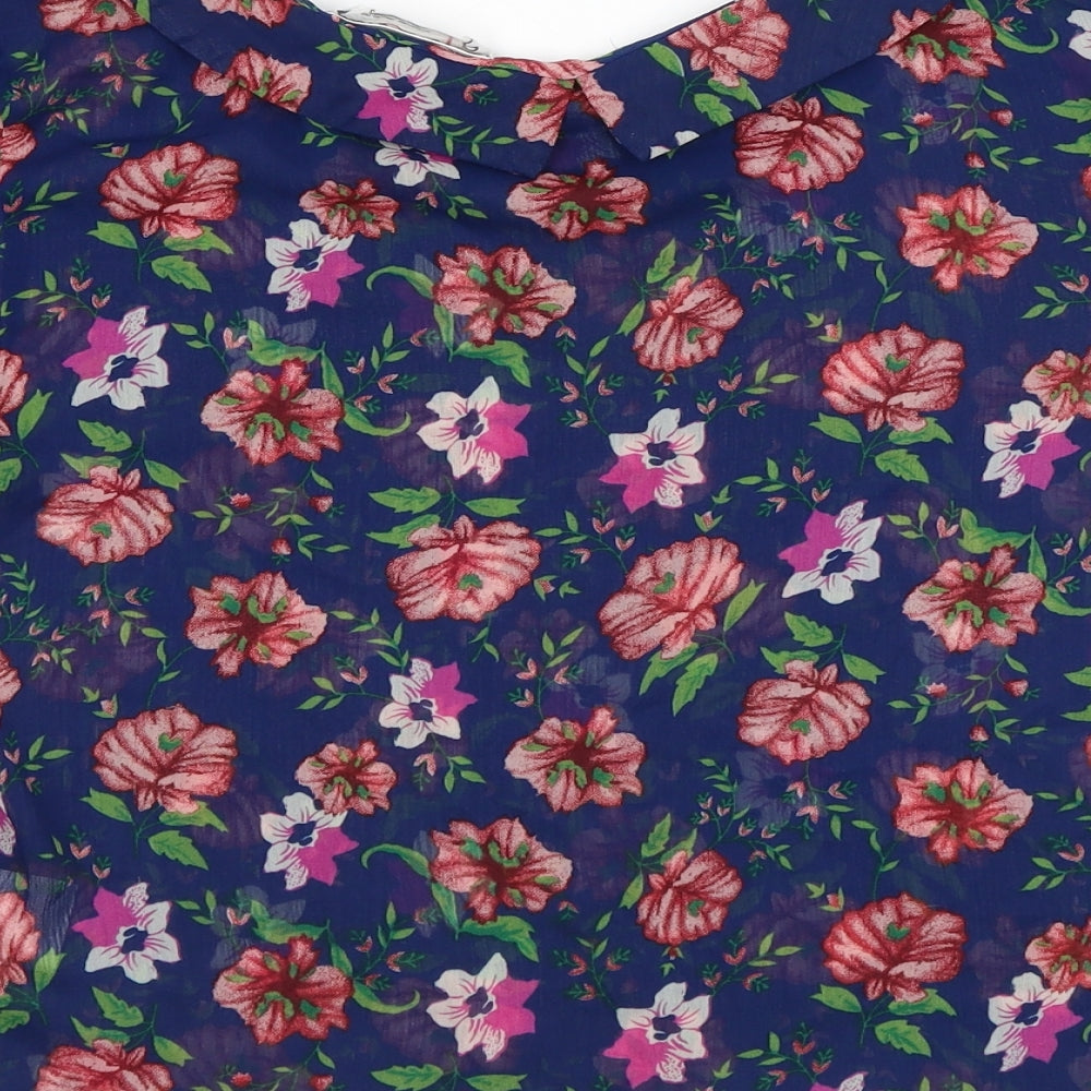 Womens UK Size S Urban Outfitters Blue Cropped Blouse