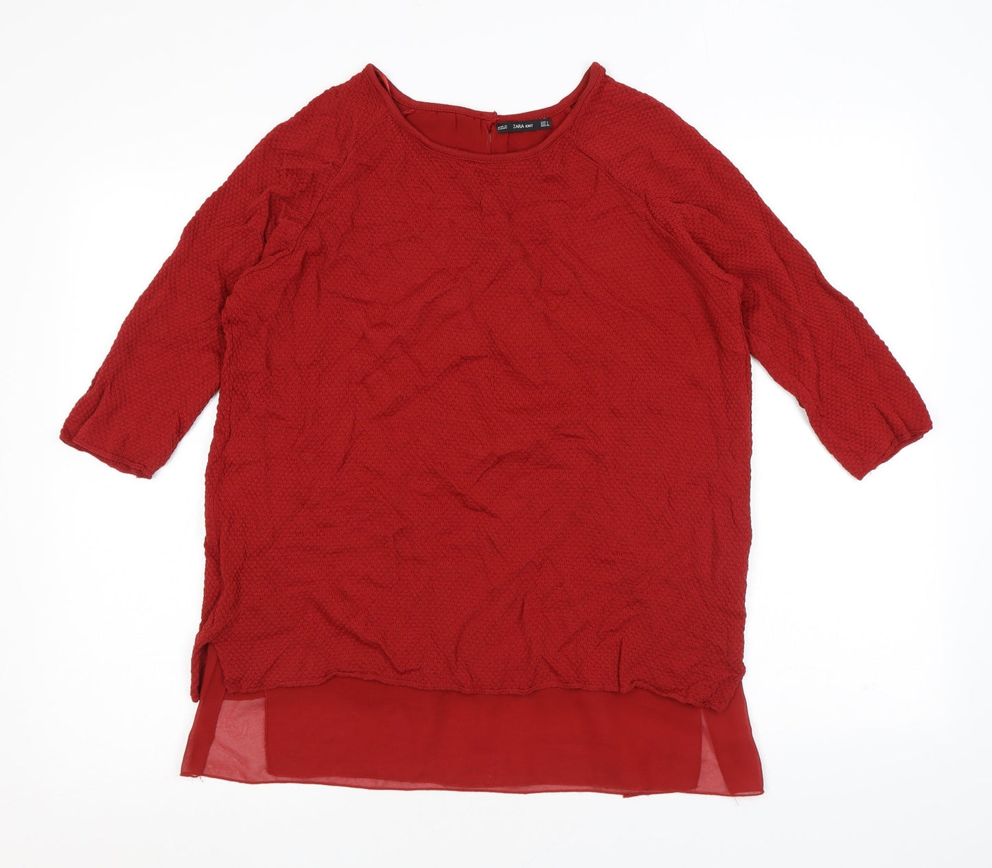 Womens UK Size L Zara Red Pullover Jumper