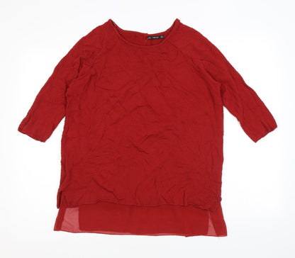 Womens UK Size L Zara Red Pullover Jumper