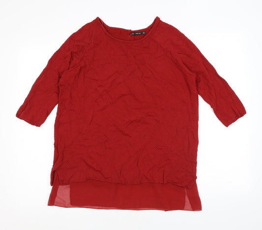 Womens UK Size L Zara Red Pullover Jumper