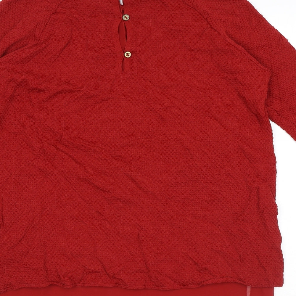 Womens UK Size L Zara Red Pullover Jumper