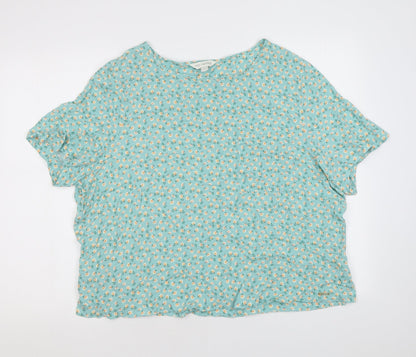 Womens UK Size 12 Marks and Spencer Green Basic T-Shirt