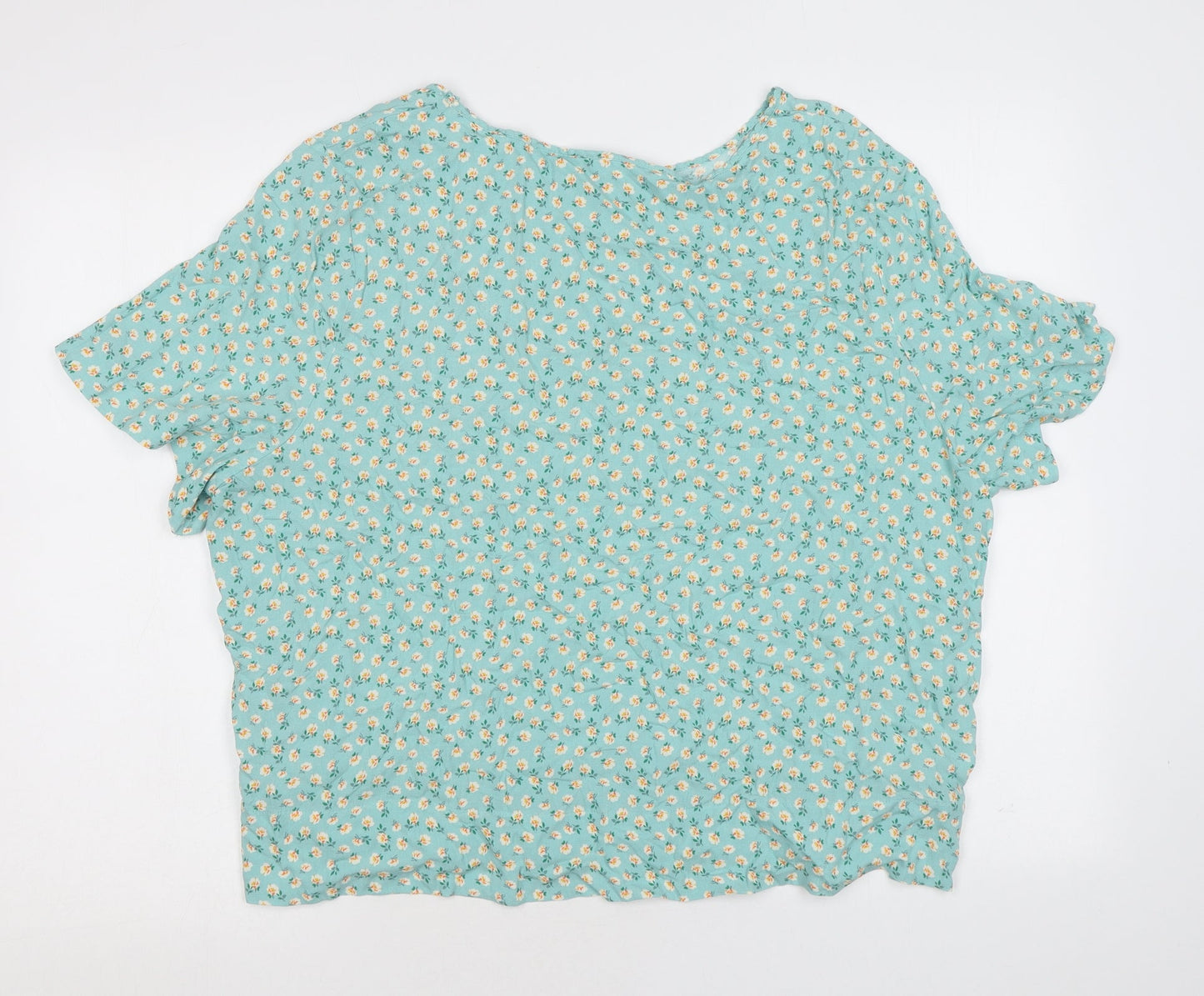 Womens UK Size 12 Marks and Spencer Green Basic T-Shirt