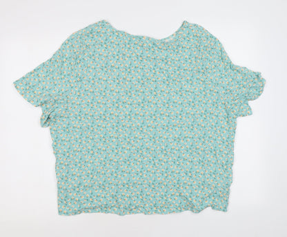 Womens UK Size 12 Marks and Spencer Green Basic T-Shirt