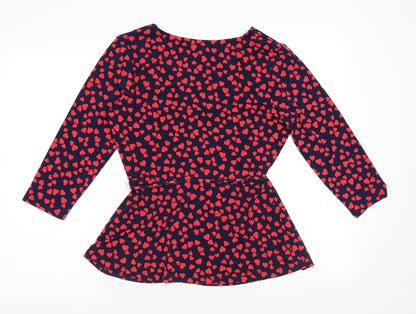 Womens UK Size S Oasis Blue Wrap Blouse