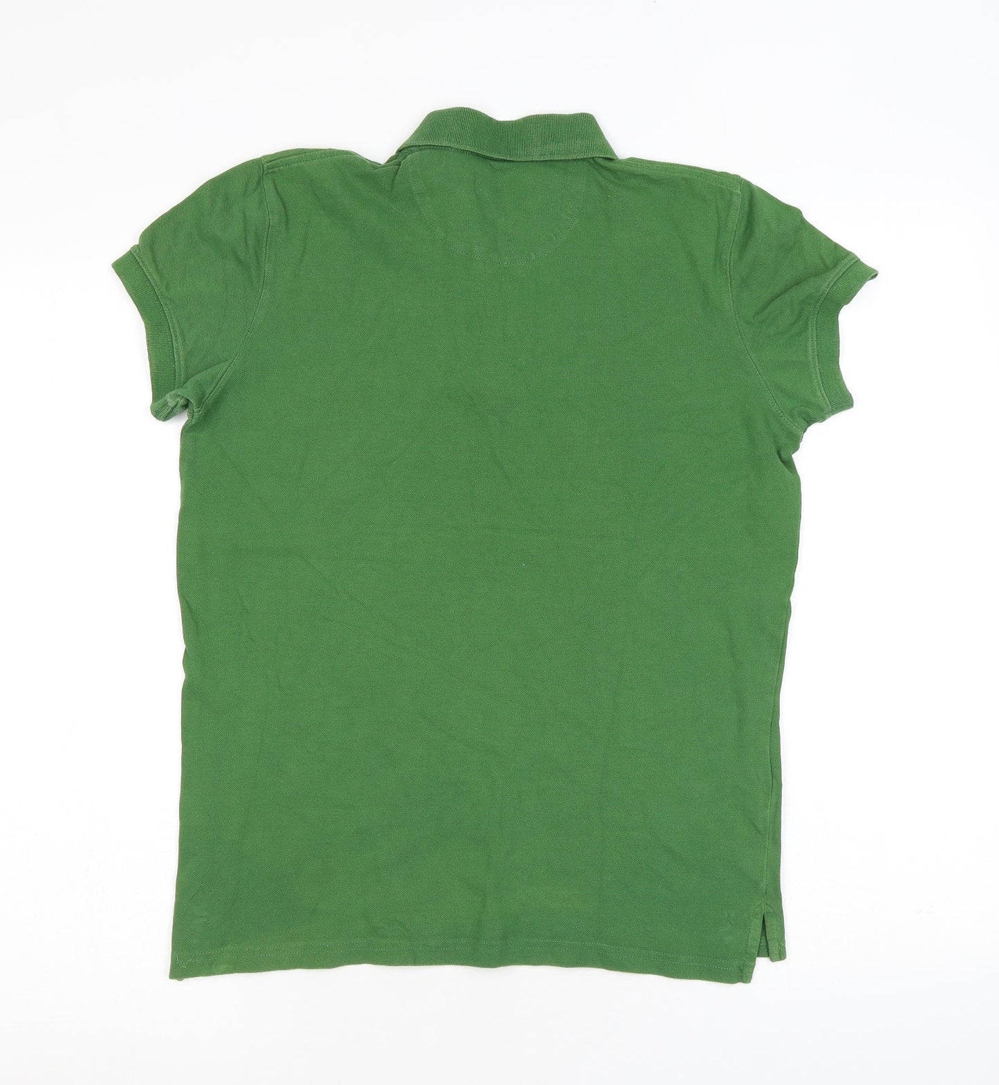 Nigel Hall Mens Green Polyester Polo Size S Collared Button