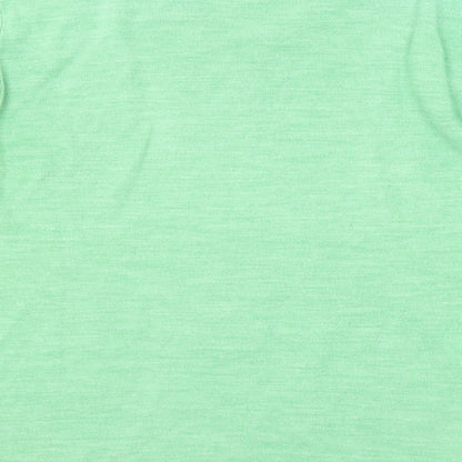 BHS Mens Green V-Neck Acrylic Pullover Jumper Size L Long Sleeve