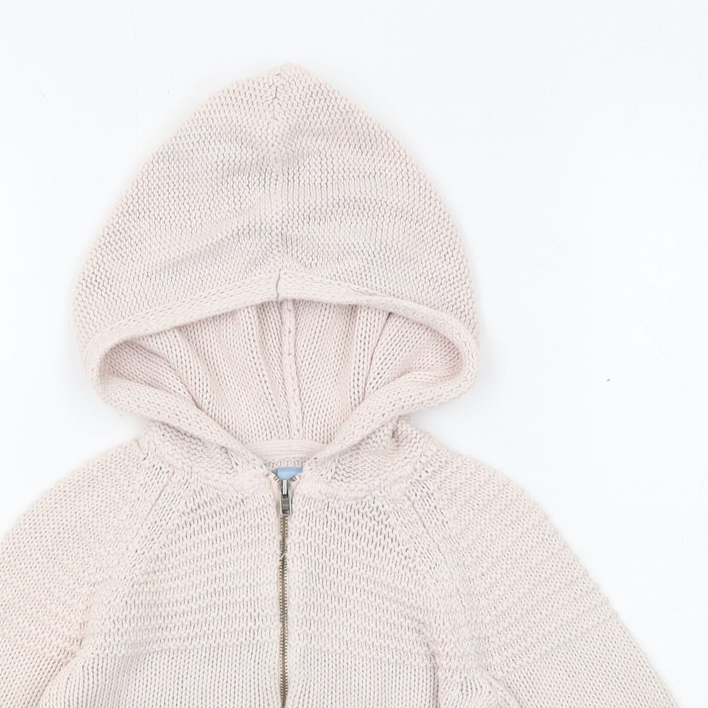 Gap Girls Pink Round Neck Cotton Full Zip Jumper Size 4 Years Zip - Hooded