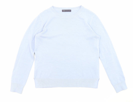 Marks and Spencer Womens Blue Round Neck Acrylic Pullover Jumper Size 10