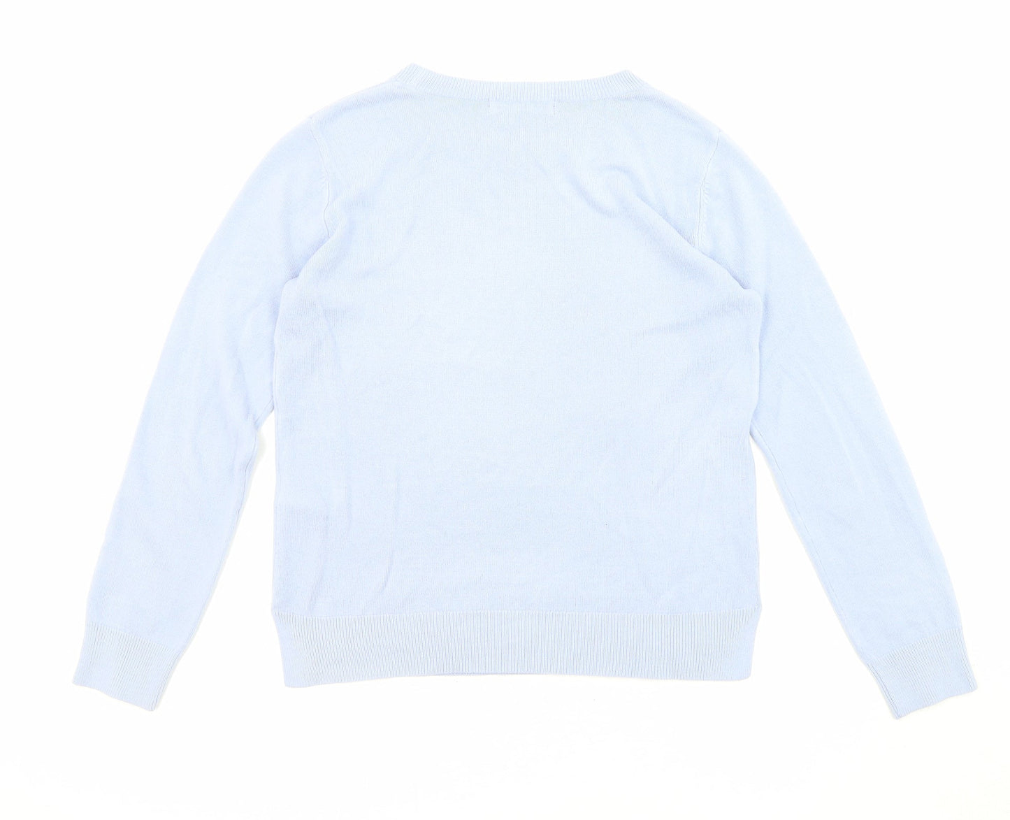 Marks and Spencer Womens Blue Round Neck Acrylic Pullover Jumper Size 10