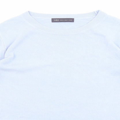 Marks and Spencer Womens Blue Round Neck Acrylic Pullover Jumper Size 10