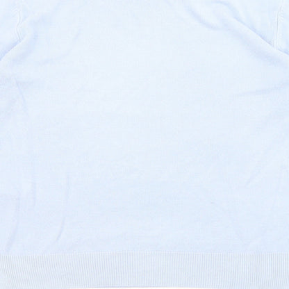Marks and Spencer Womens Blue Round Neck Acrylic Pullover Jumper Size 10