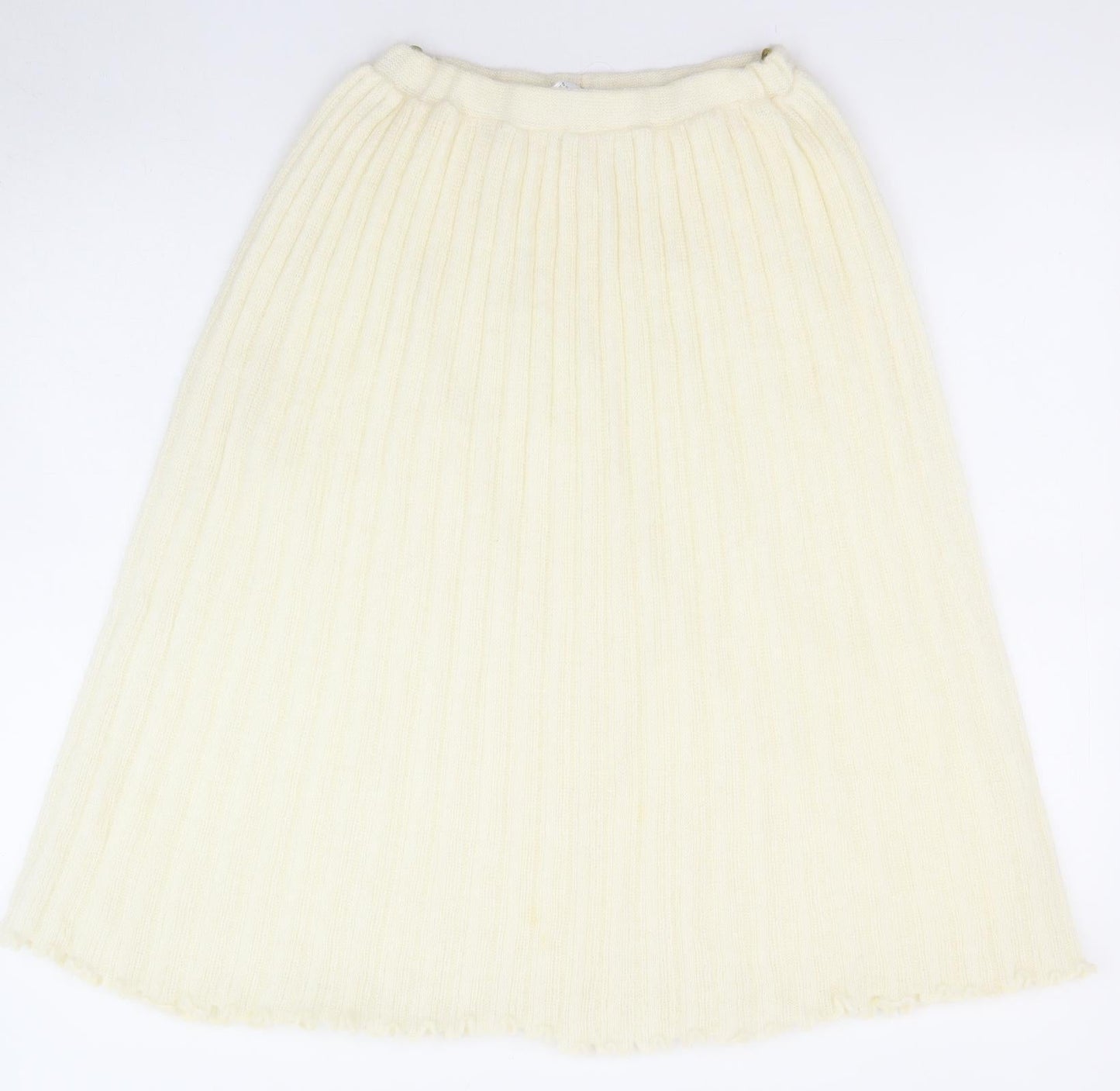 C&A Womens Ivory Acrylic A-Line Skirt Size 12 - Ruffle detail