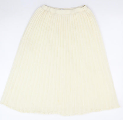C&A Womens Ivory Acrylic A-Line Skirt Size 12 - Ruffle detail