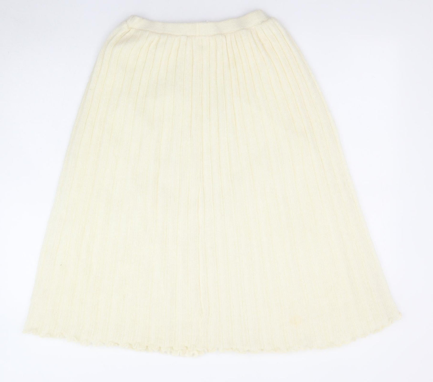 C&A Womens Ivory Acrylic A-Line Skirt Size 12 - Ruffle detail