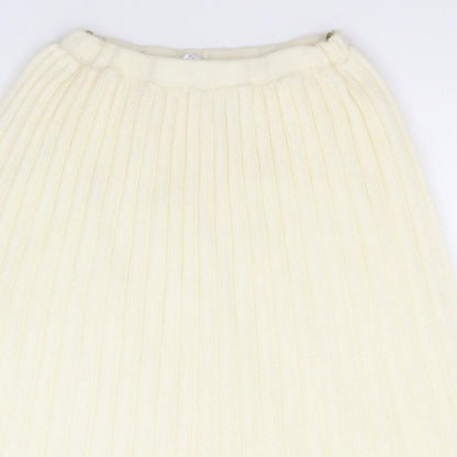 C&A Womens Ivory Acrylic A-Line Skirt Size 12 - Ruffle detail