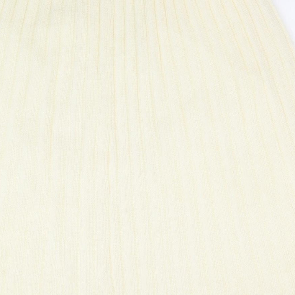 C&A Womens Ivory Acrylic A-Line Skirt Size 12 - Ruffle detail