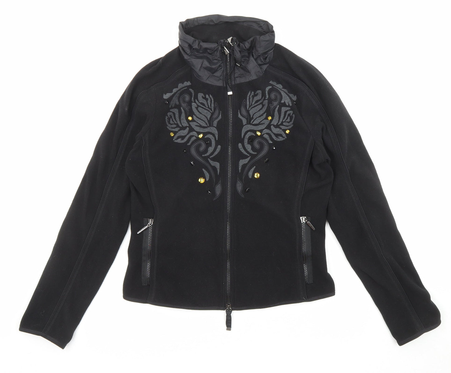 Airfied Womens Black Jacket Size 8 Zip - Jewels, Pockets