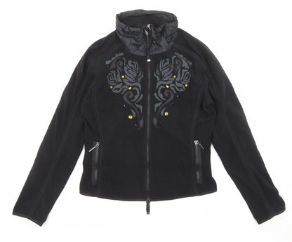 Airfied Womens Black Jacket Size 8 Zip - Jewels, Pockets