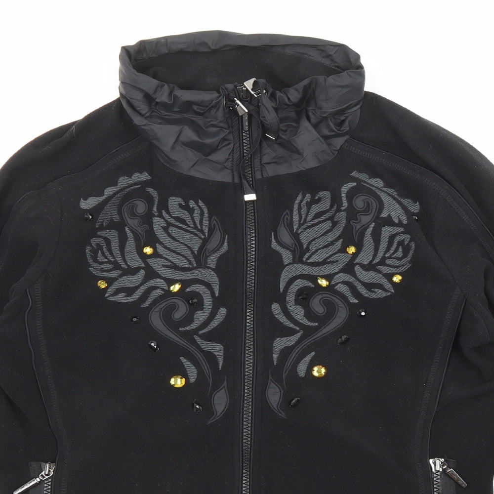 Airfied Womens Black Jacket Size 8 Zip - Jewels, Pockets