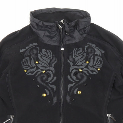 Airfied Womens Black Jacket Size 8 Zip - Jewels, Pockets