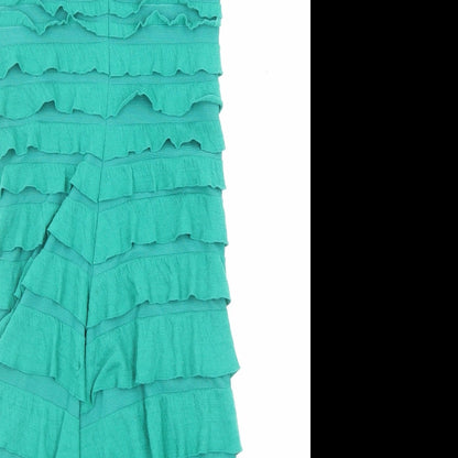 Max Studio Womens Green Polyester Tank Dress Size XS Sweetheart Pullover - Ruffle