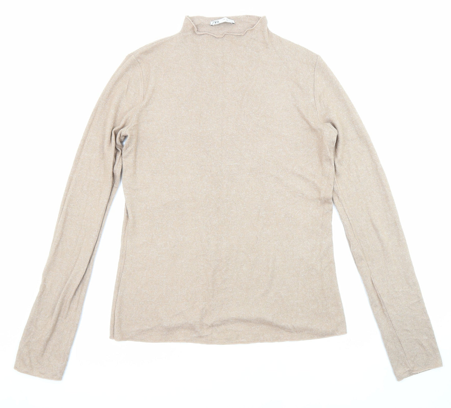 Womens UK Size M Zara Beige Pullover Jumper