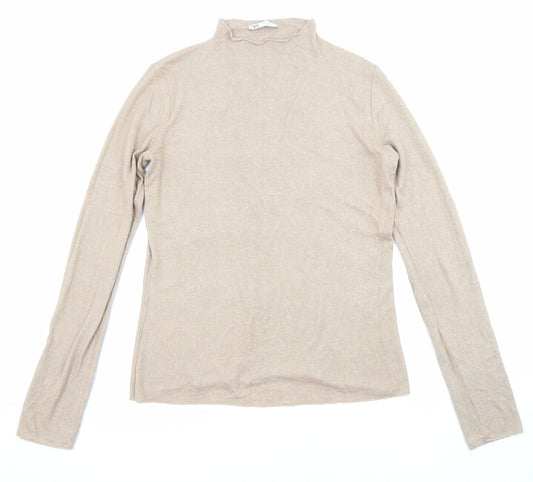 Womens UK Size M Zara Beige Pullover Jumper