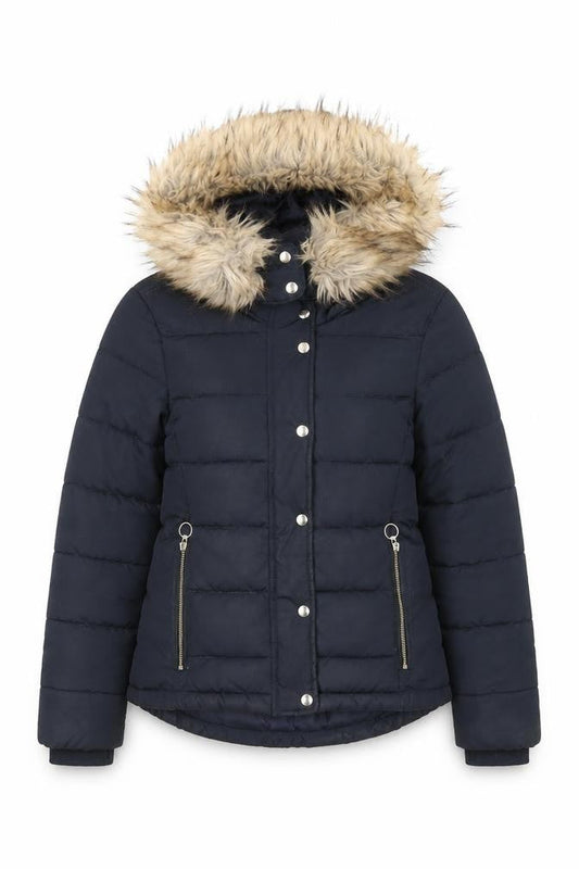 Womens UK Size 8 Topshop Black Puffer Jacket