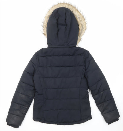 Womens UK Size 8 Topshop Black Puffer Jacket
