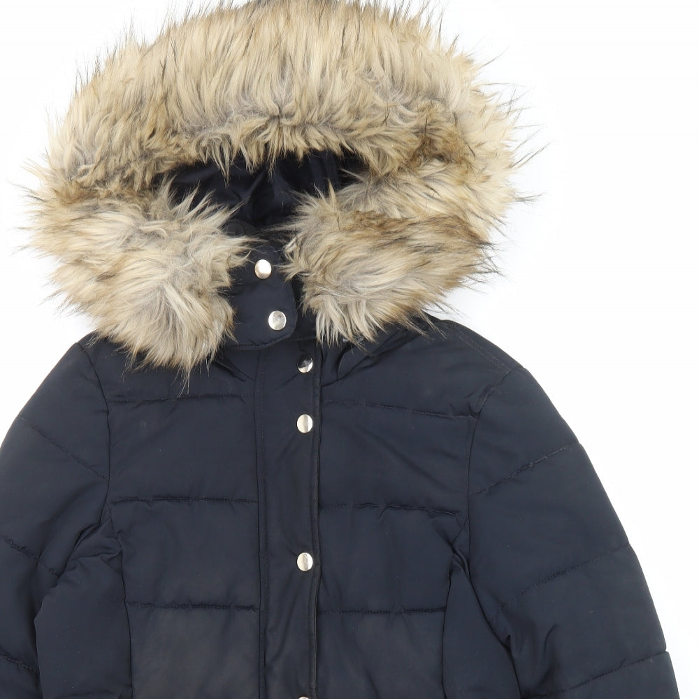 Womens UK Size 8 Topshop Black Puffer Jacket