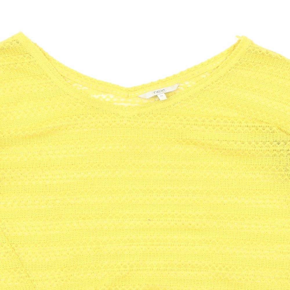 Womens UK Size 10 NEXT Yellow Pullover Jumper