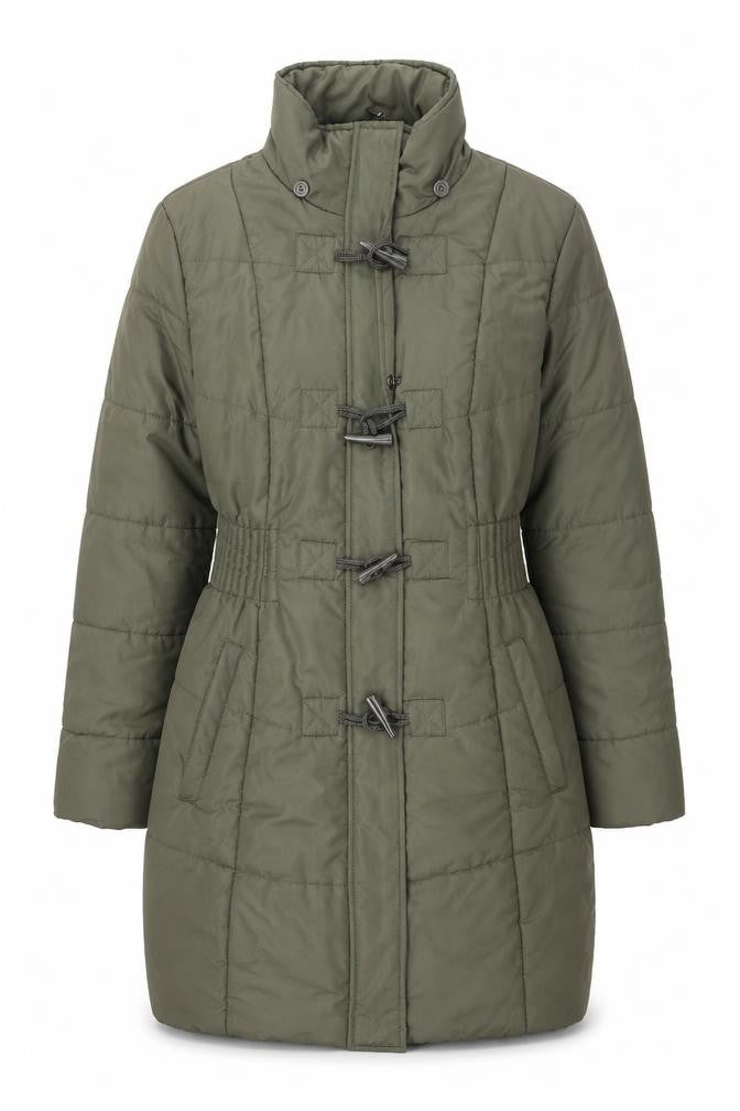 Womens UK Size 12 David Parry Green Quilted Coat