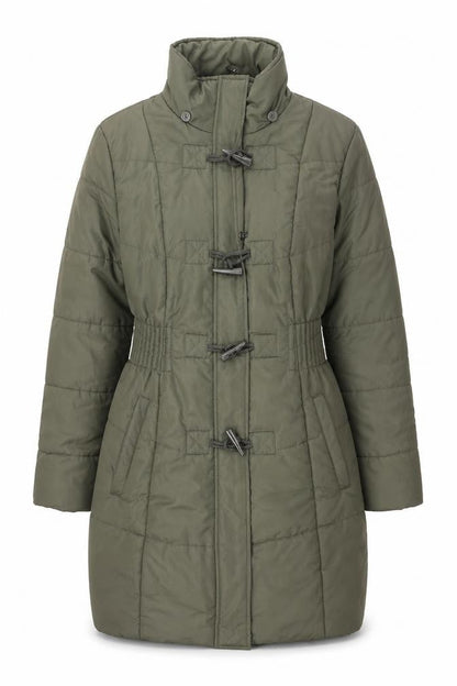 Womens UK Size 12 David Parry Green Quilted Coat