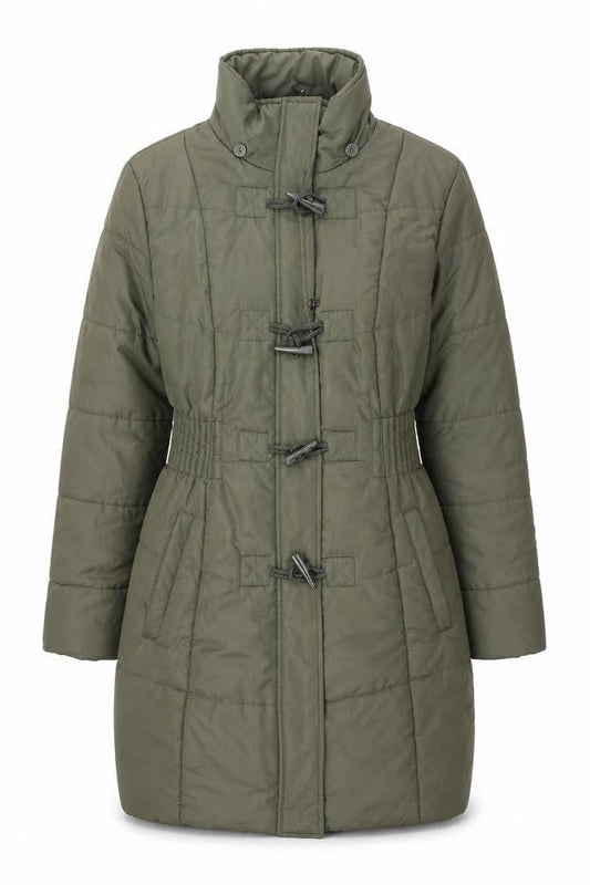 Womens UK Size 12 David Parry Green Quilted Coat