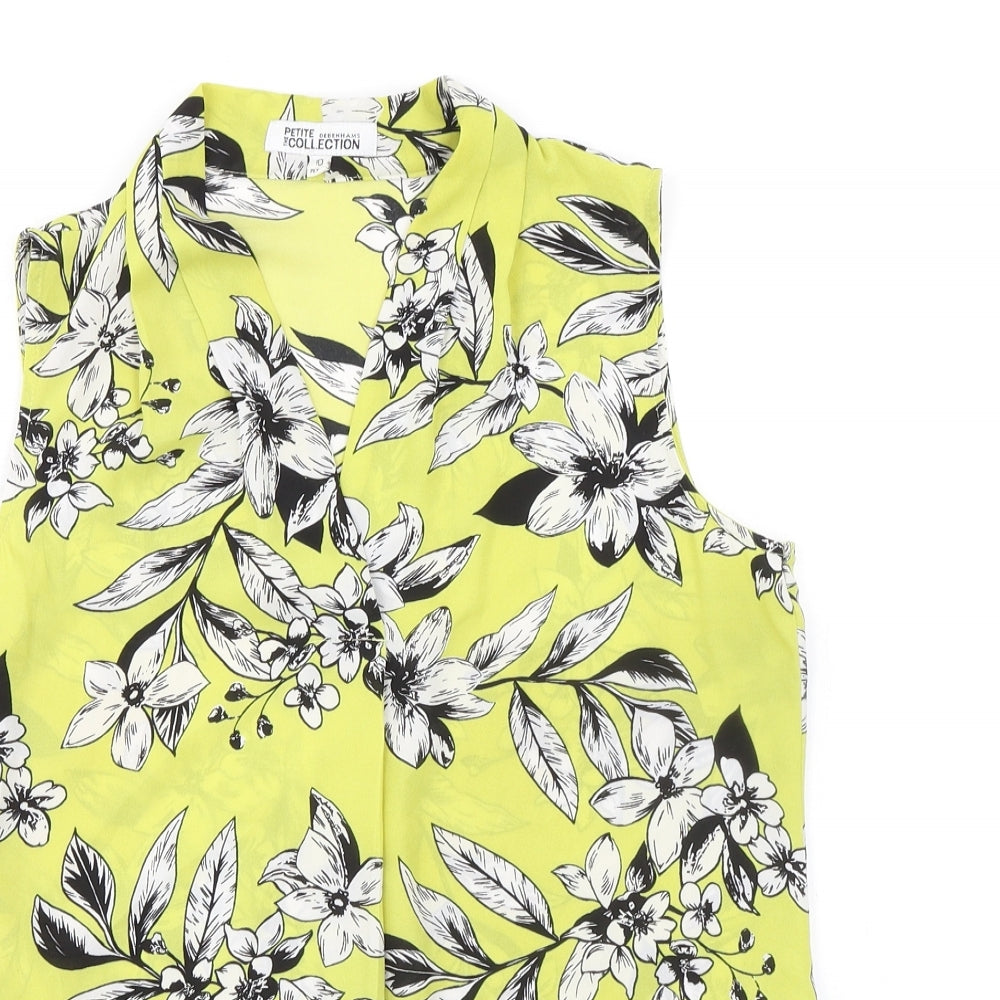 Womens UK Size 10 Debenhams Green Camisole Blouse