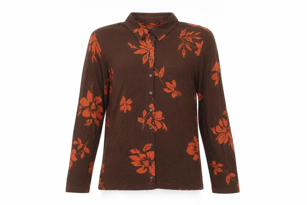 Womens UK Size 14 Richards Brown Basic Button-Up