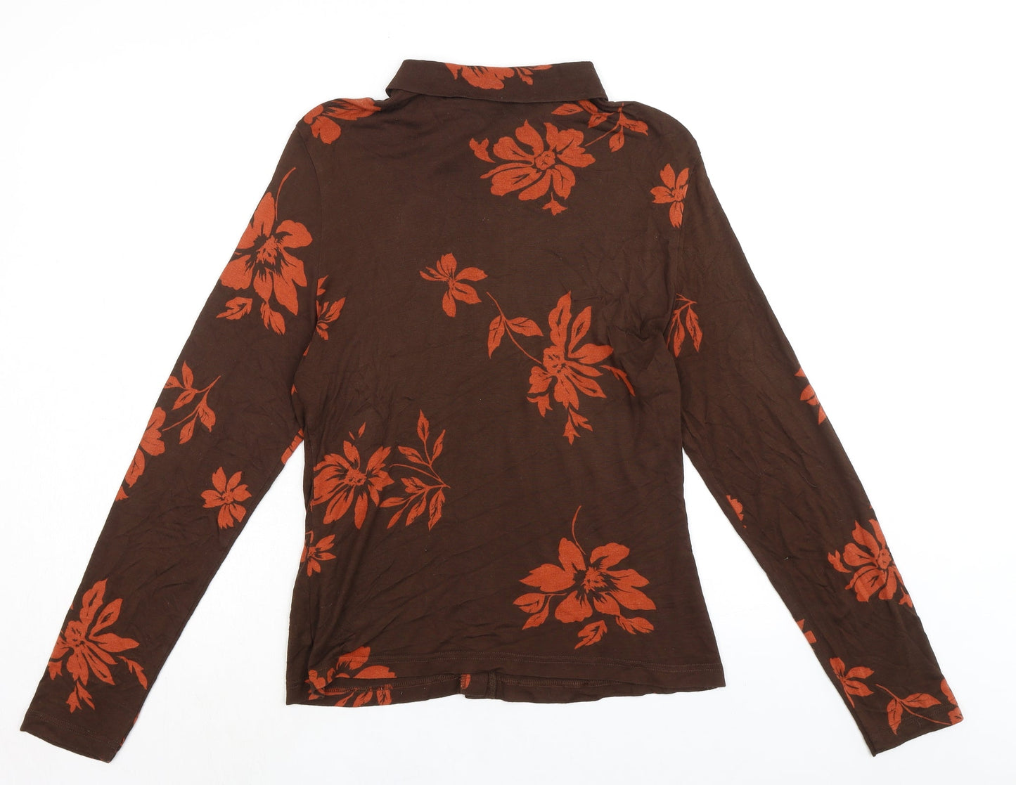 Womens UK Size 14 Richards Brown Basic Button-Up