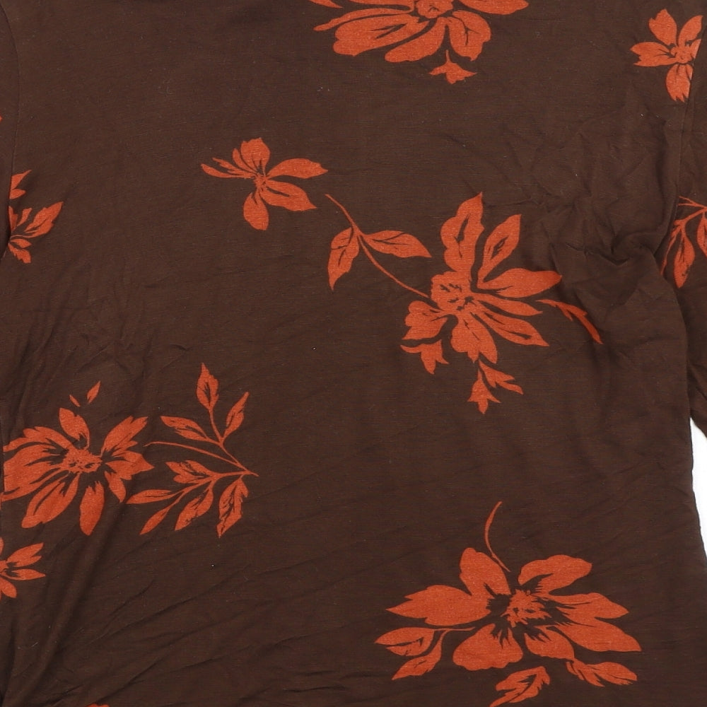 Womens UK Size 14 Richards Brown Basic Button-Up