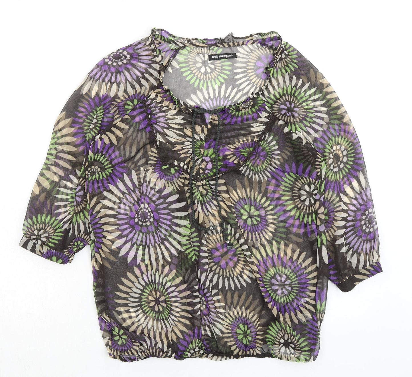 Womens UK Size 12 Marks and Spencer Brown Basic Blouse
