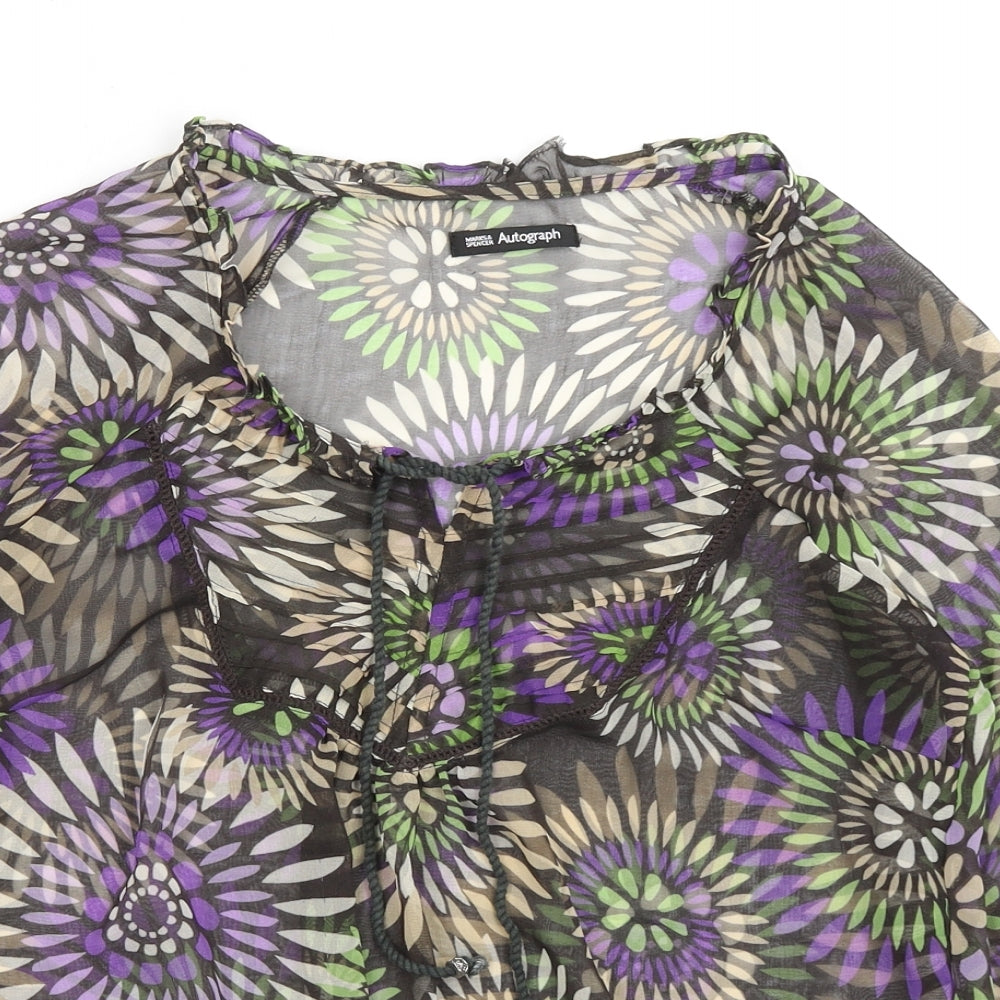 Womens UK Size 12 Marks and Spencer Brown Basic Blouse