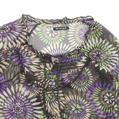 Womens UK Size 12 Marks and Spencer Brown Basic Blouse