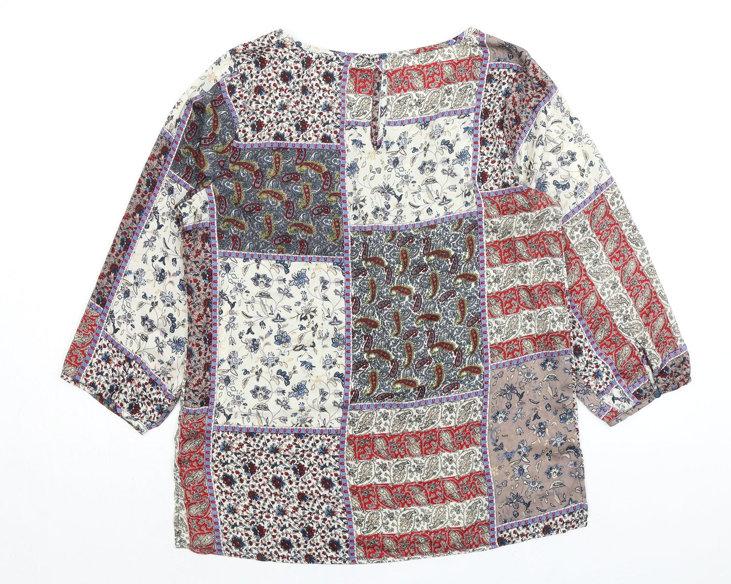 Womens UK Size 12 Encuentro Multicoloured Basic Blouse