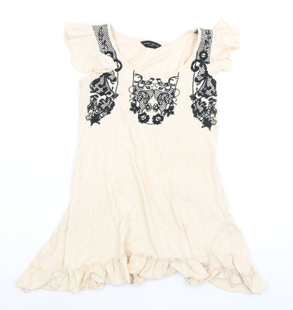 Womens UK Size 8 Dorothy Perkins Ivory Tunic Tank