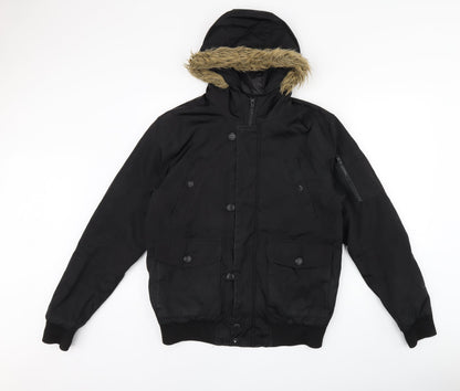 Mens UK Size M French Connection Black Bomber Jacket