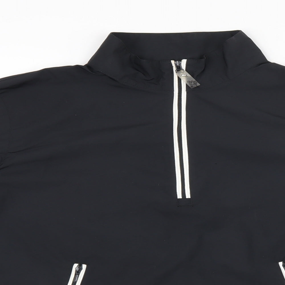 Ashworth Womens Black Polyester Pullover Sweatshirt Size S Zip