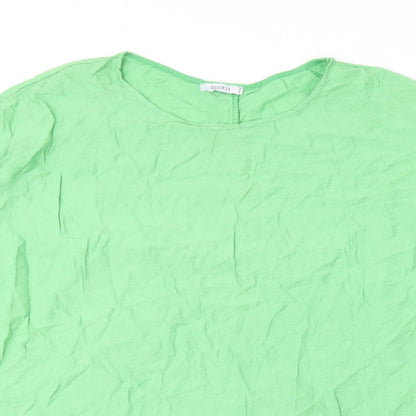 Diverse Womens Green Viscose Tunic T-Shirt Size 12 Round Neck