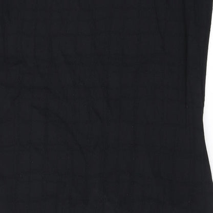 Wallis Womens Black Polyester Bodycon Size 14 Round Neck Zip