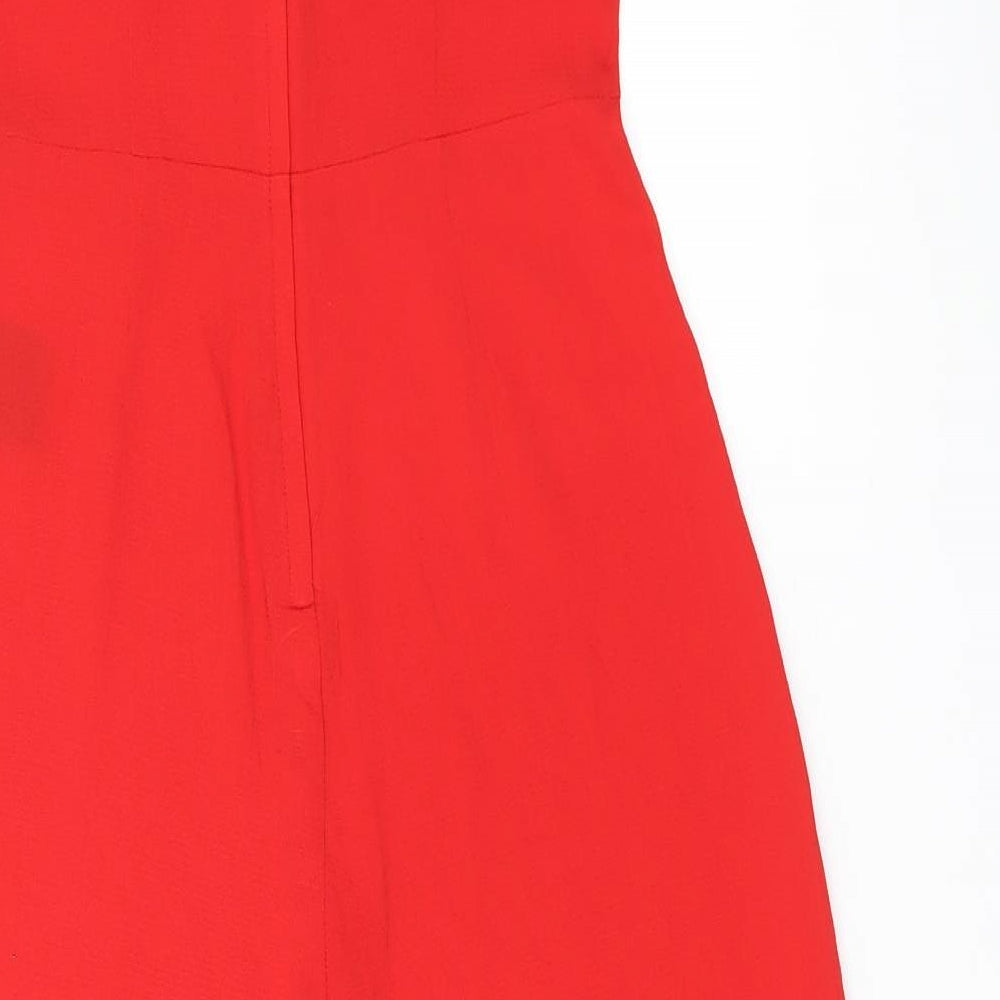 H&M Womens Red Polyester Jumpsuit One-Piece Size 6 L21 in Zip